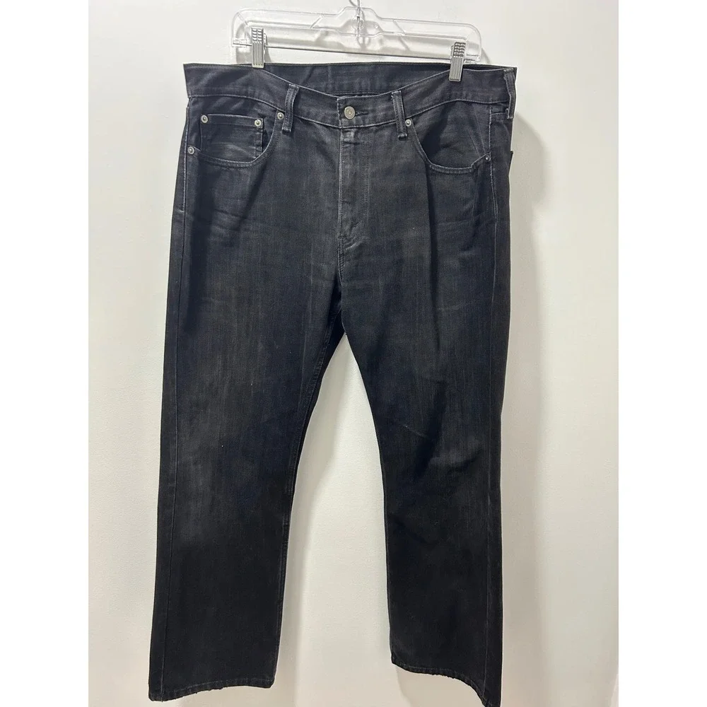 Levis 505 Straight Leg Jeans Mens 36x30 Black Denim Pants 00505-0217